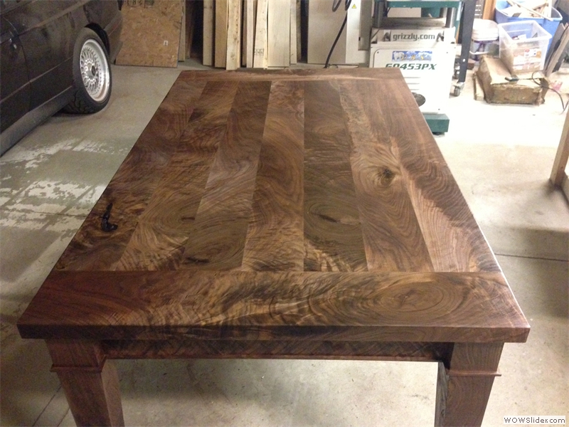 Flame figured walnut dining table