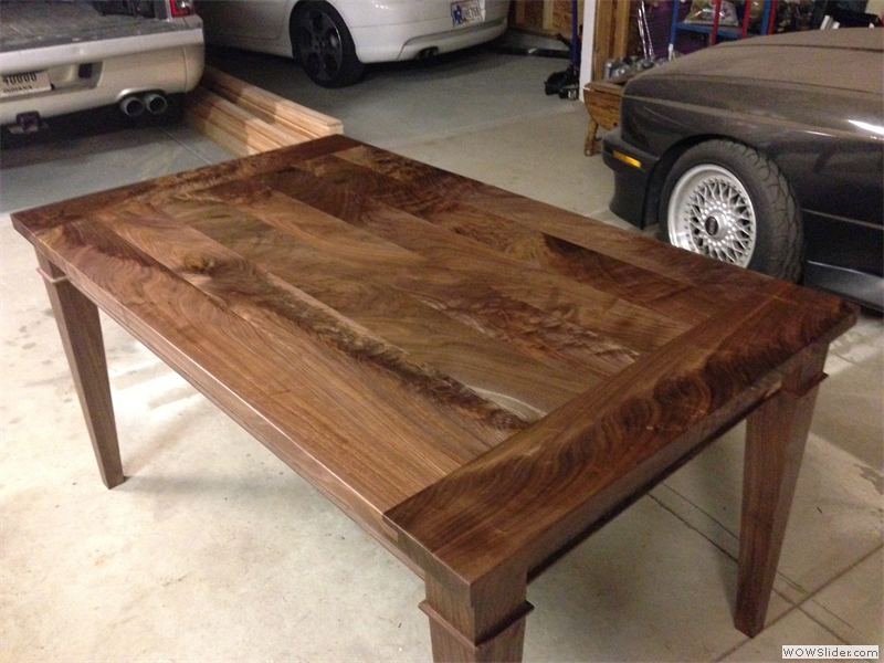 Flame figured walnut dining table